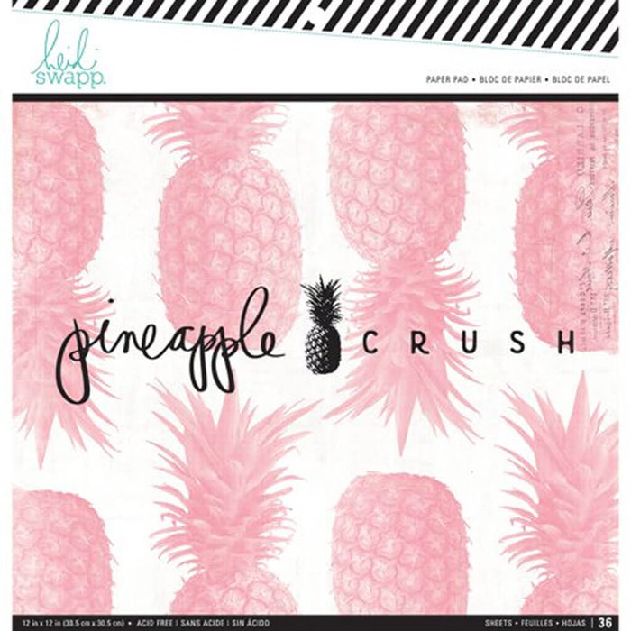 Heidi Swapp 36 Sheets Paper Pad Pineapple Crush 12in x 12in