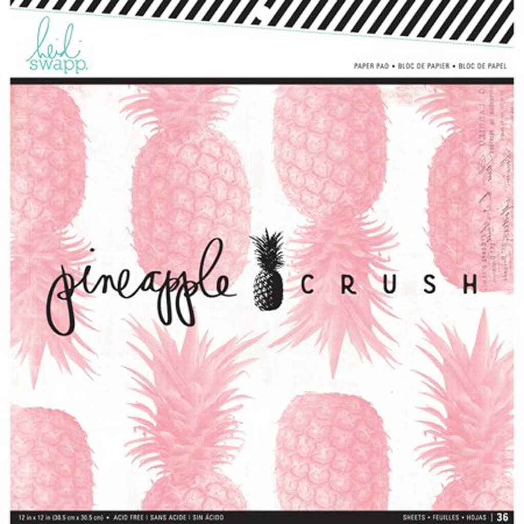 Heidi Swapp 36 Sheets Paper Pad Pineapple Crush 12in x 12in
