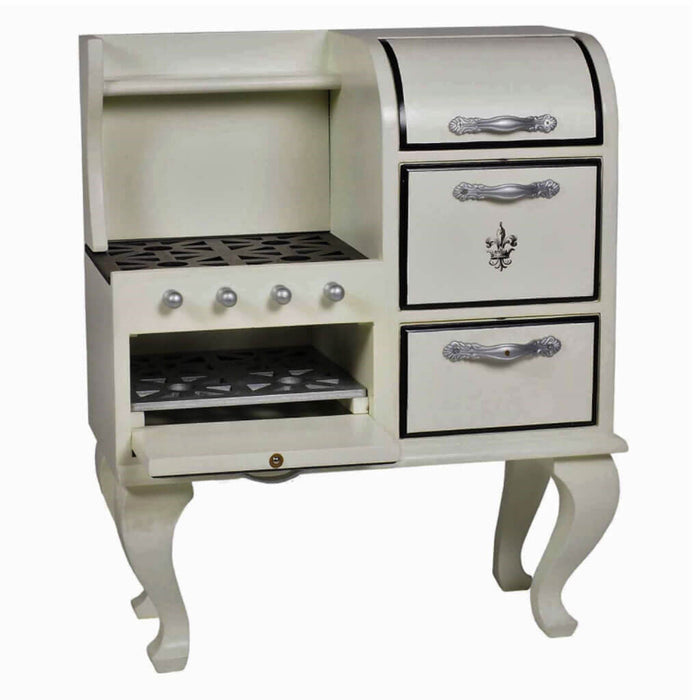 1930's Style Wooden Stove & Oven, Kitchen Furniture for 18in Dolls