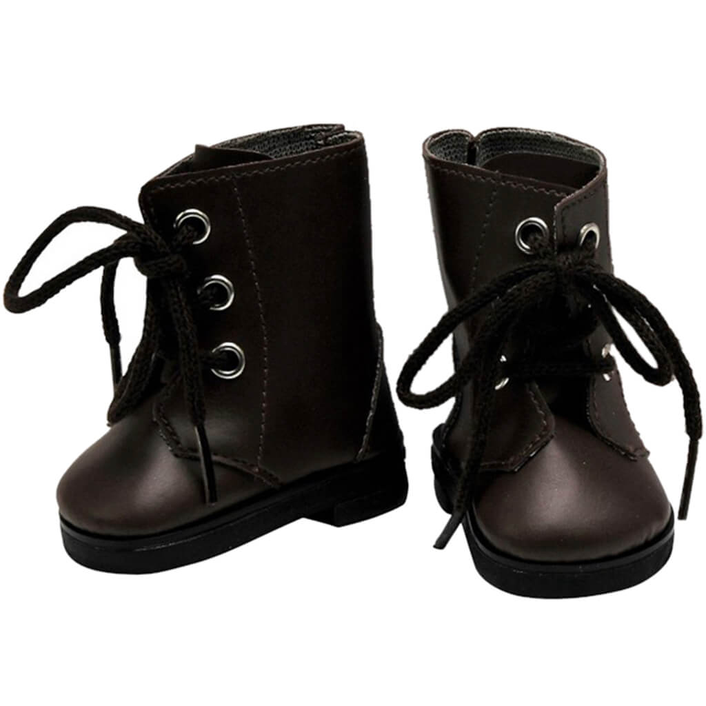 Brown Lace Up Boots and Shoe Box 18in Dolls