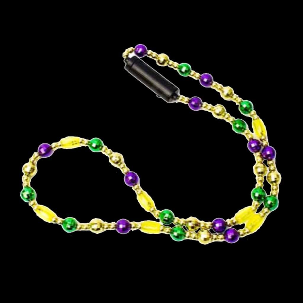 Led Mardi Gras Bead Necklace 34in