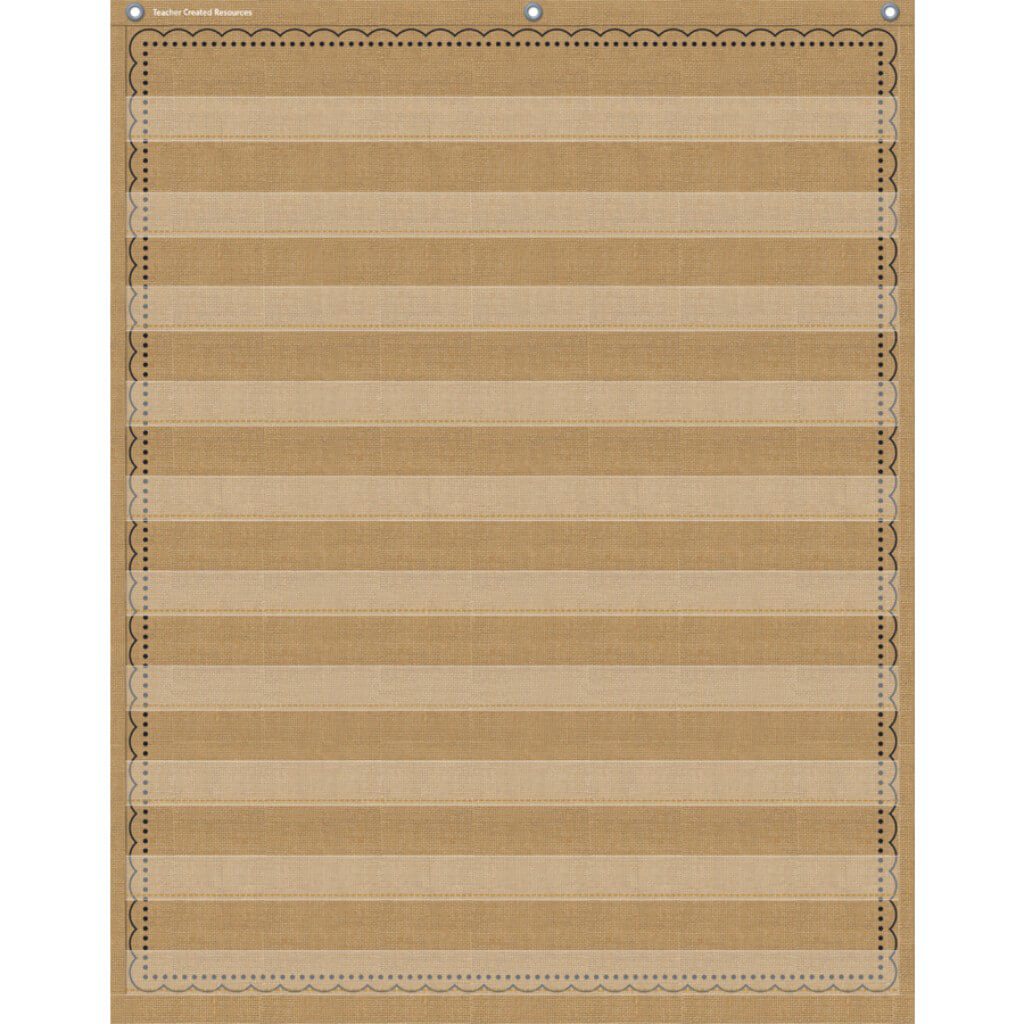 Burlap 10 Pocket Chart 