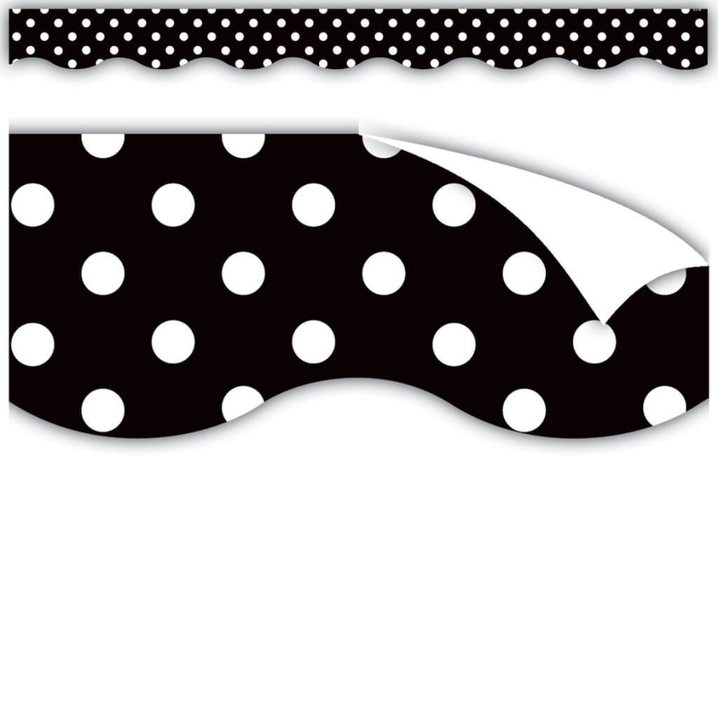 Clingy Thingies Black Polka Dot Scalloped Borders 