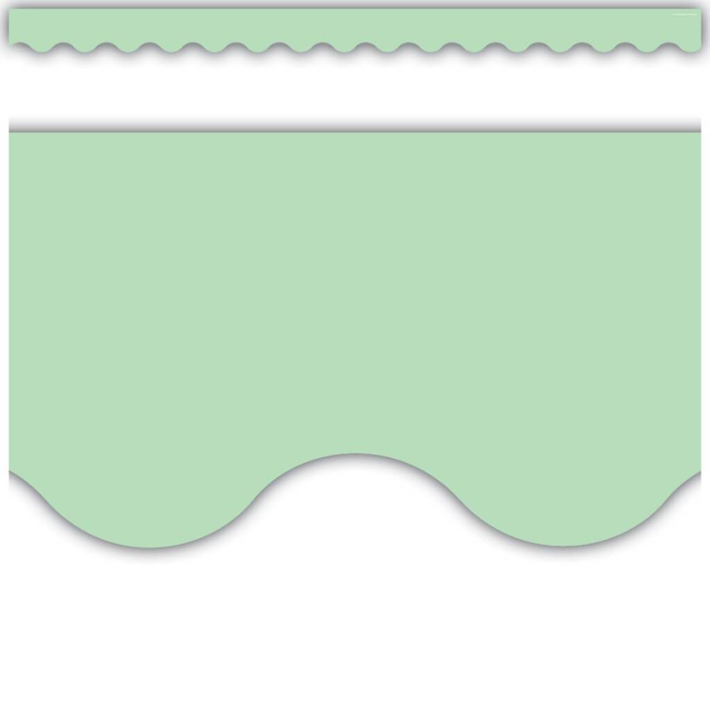 Mint Green Scalloped Border Trim 