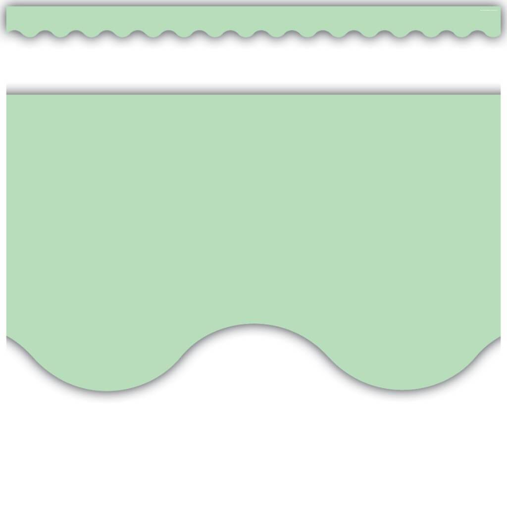 Mint Green Scalloped Border Trim 