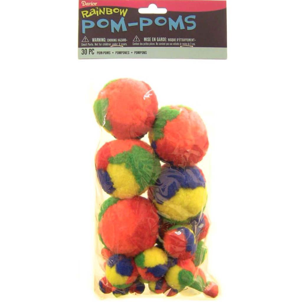 POMS BRIGHT RAINBOW AST1 30PC 