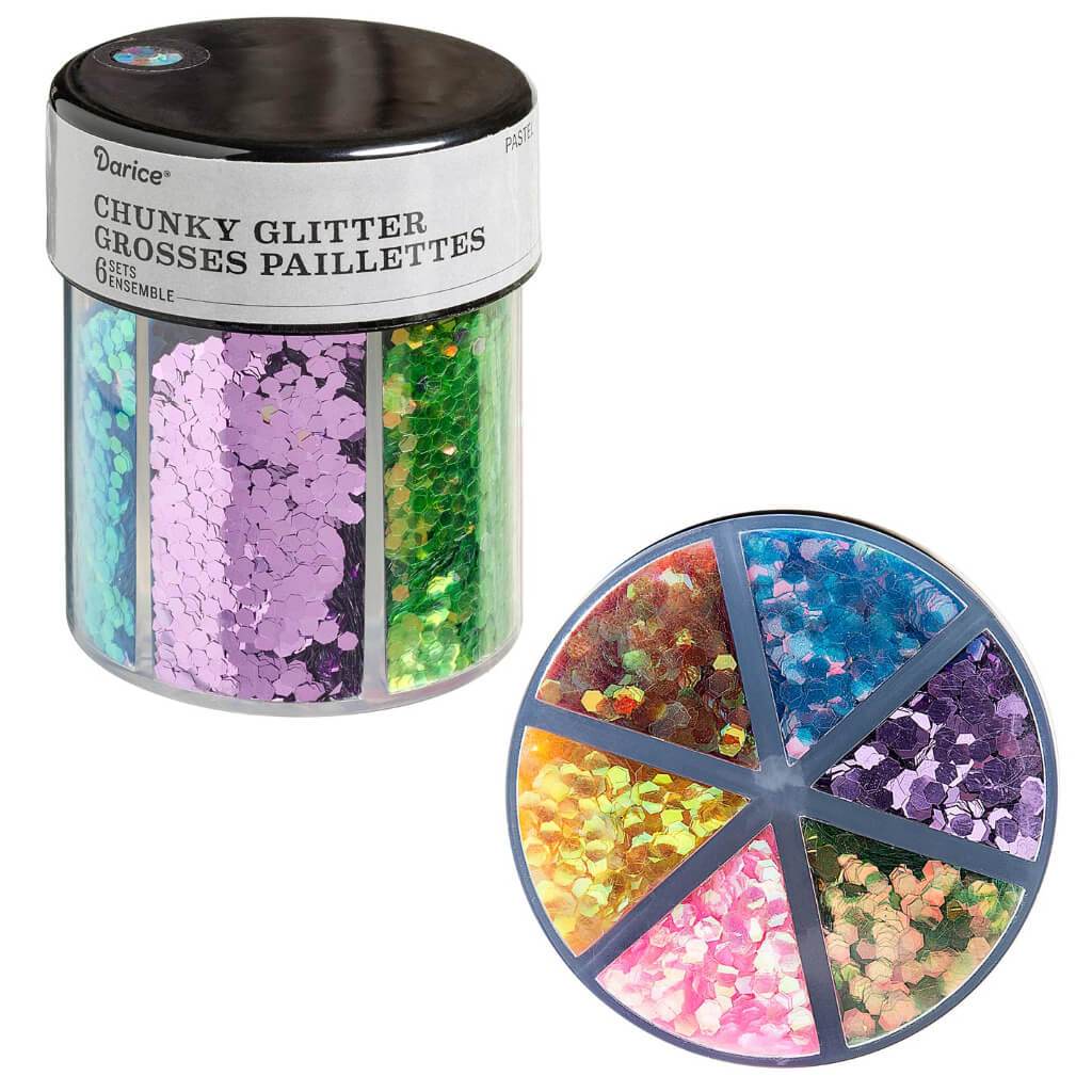 Chunky Glitter Caddy: Pastels 6-Color