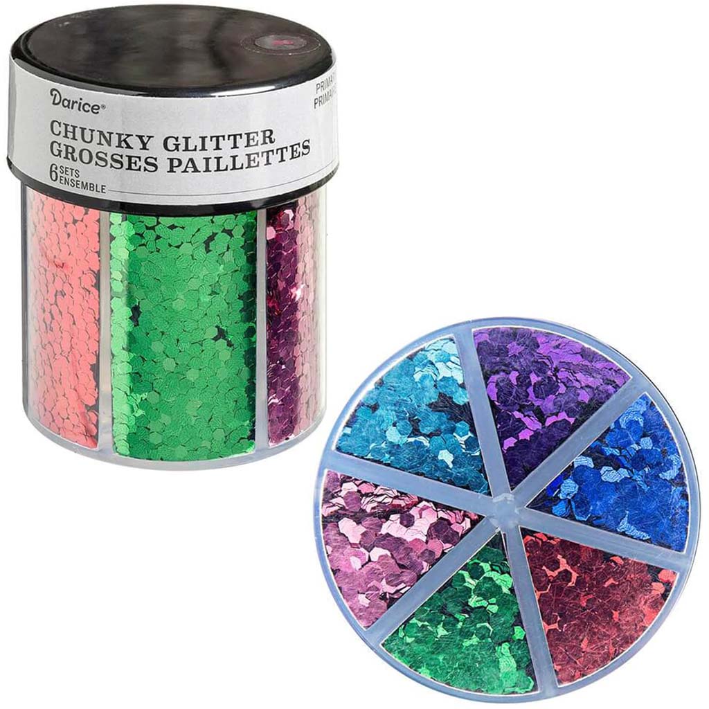 Chunky Glitter Caddy: Primary 6-Color