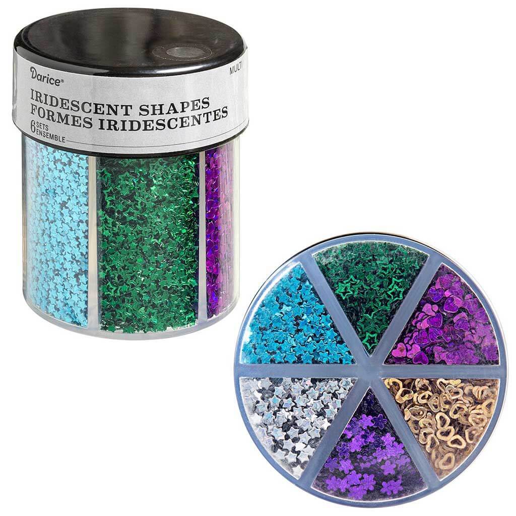 Shaped Glitter Caddy: Dark Hearts &amp; Stars 6-Color