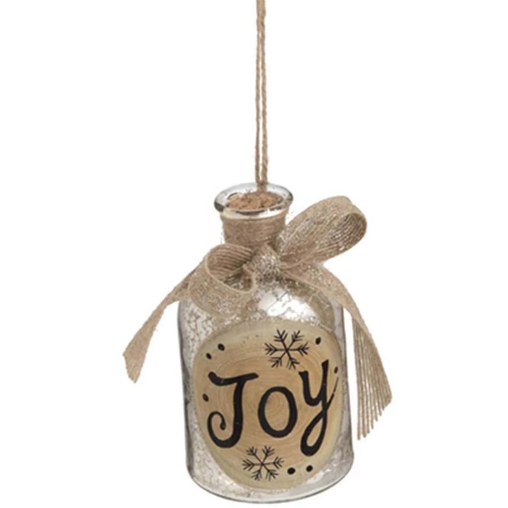 Glass Bottle Ornament 2 Asst Joy 
