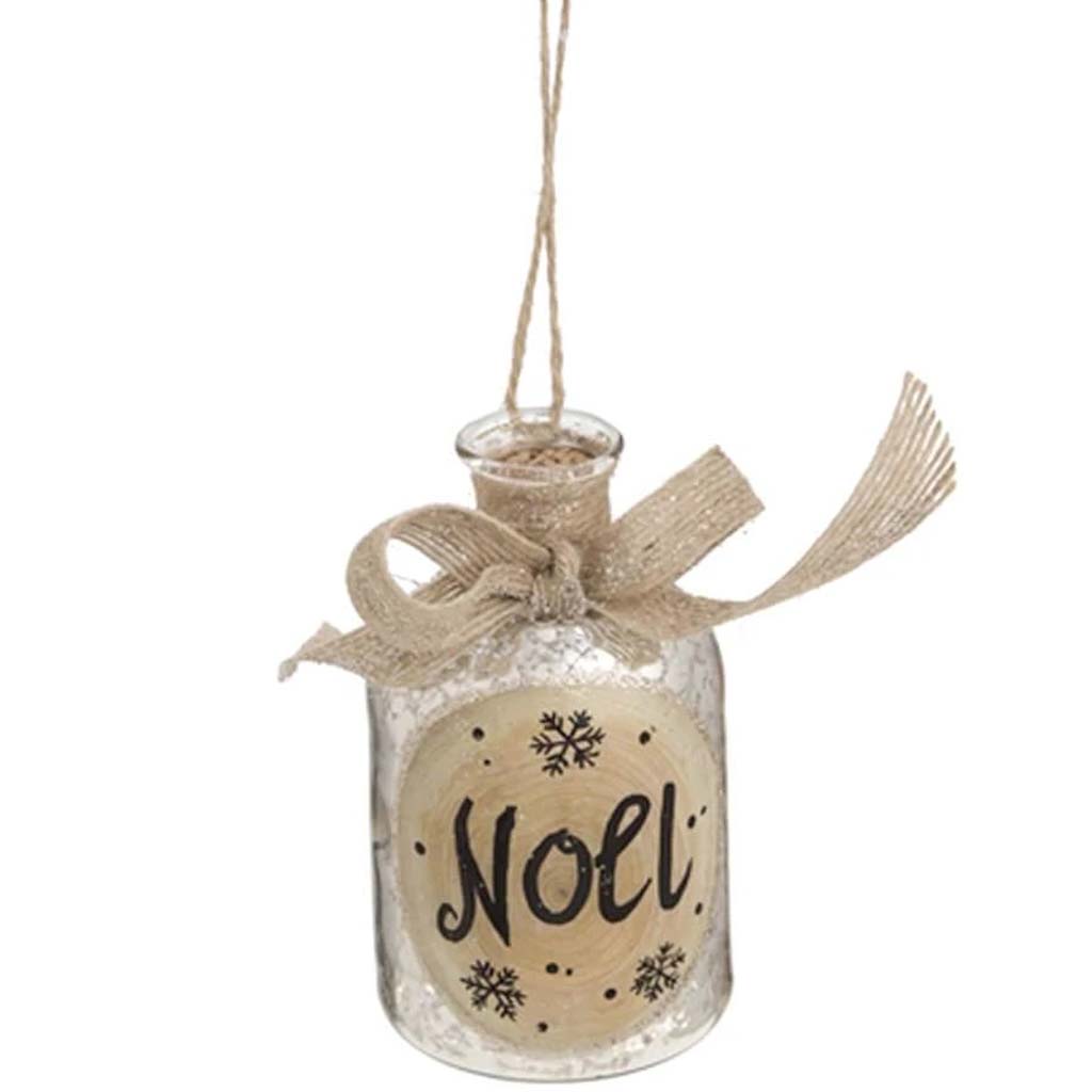 Glass Bottle Ornament Noel 