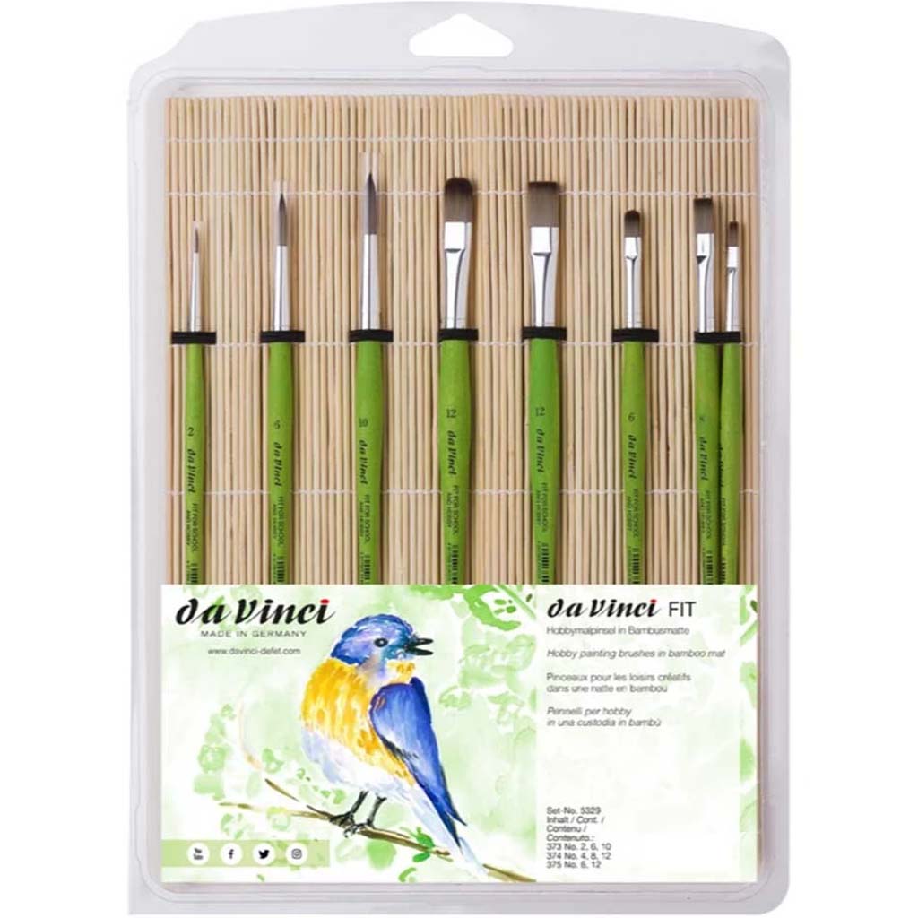 HOBBY SET FIT IN BAMBOO MAT BRUSHES SYNTHETIC FIBRE 