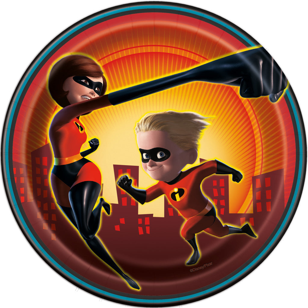 The Incredibles 2 Round 7in Plates, 8ct 