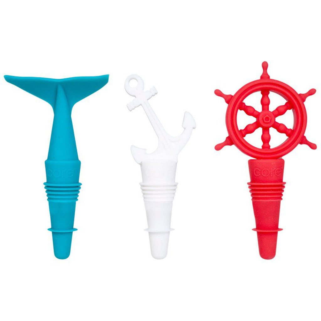 Nautical Bottle Stopper Set of 3 4.85in x 1.83in x 1.03in