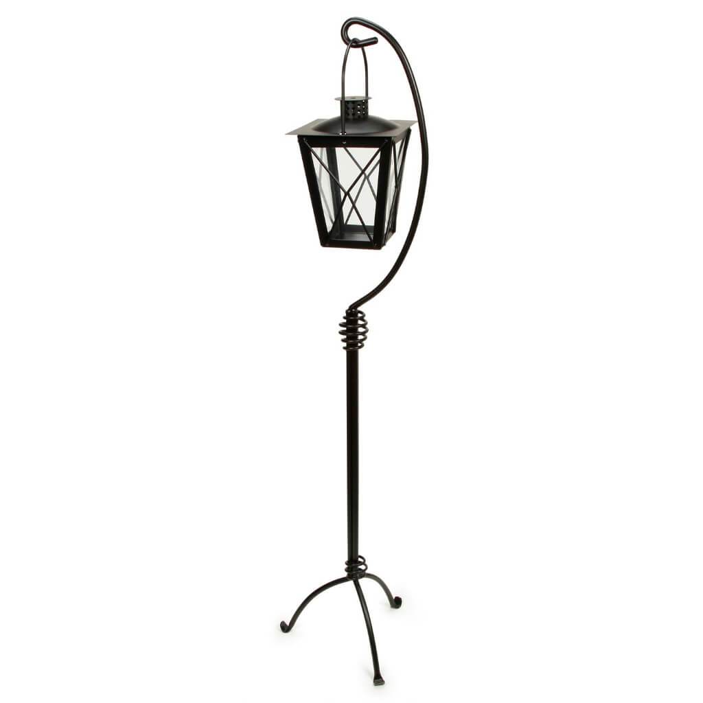 LANTERN METAL STAND BLK H 46.7IN 