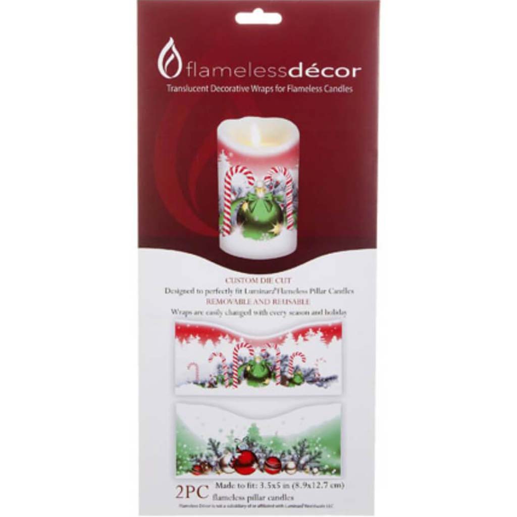 Christmas Ornament Candle Wrap 2 pack 