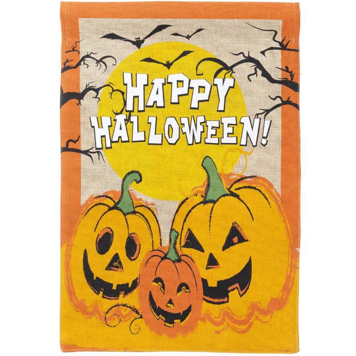 Halloween Burlap Garden Flag 