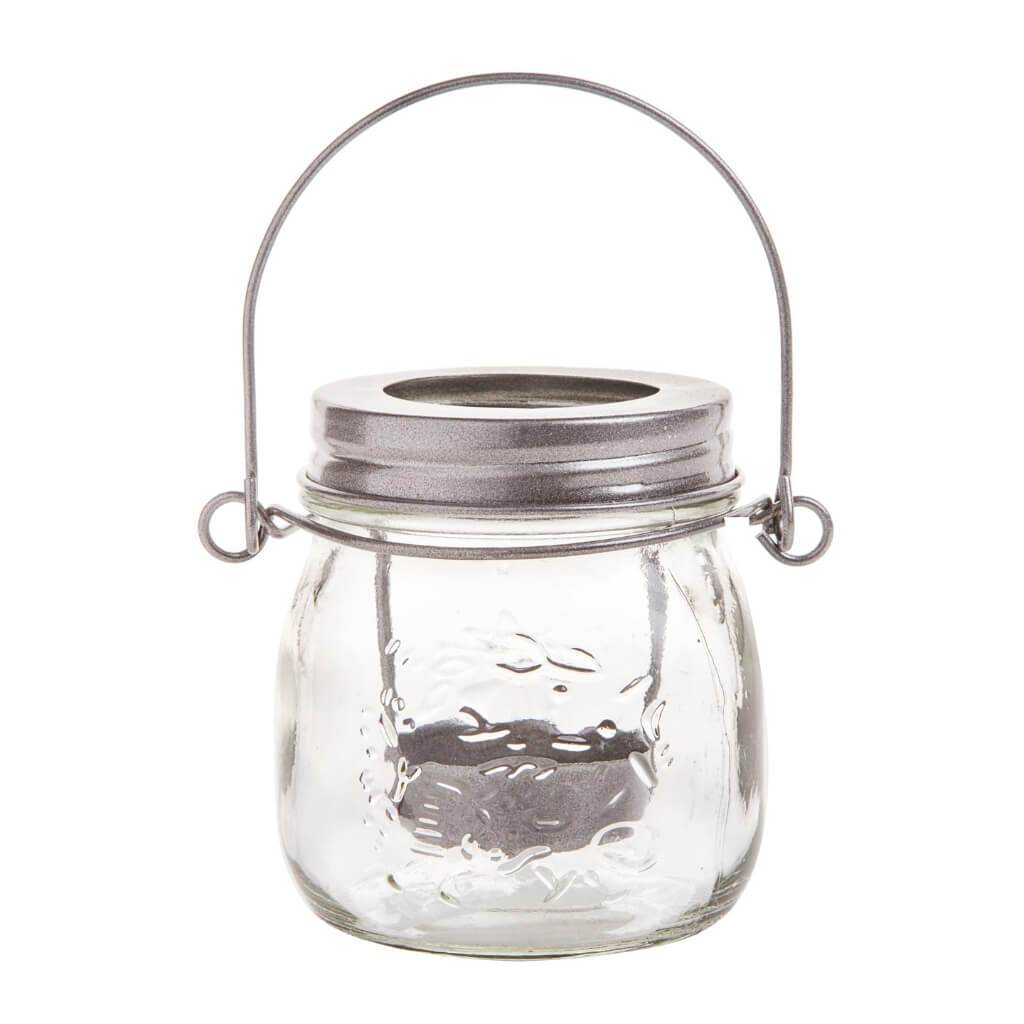 CNDL HLDR MASON JAR CLEAR SMALL 