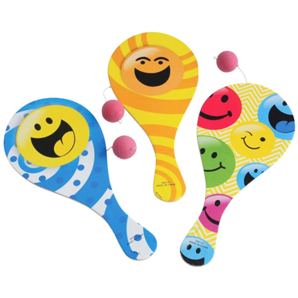 Blue Smile Paddle Balls