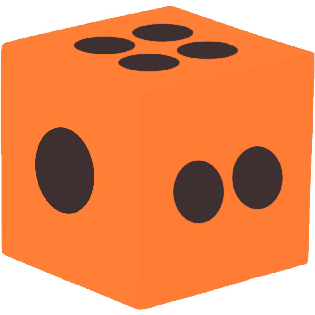 Orange Foam Dice 2 1/2in