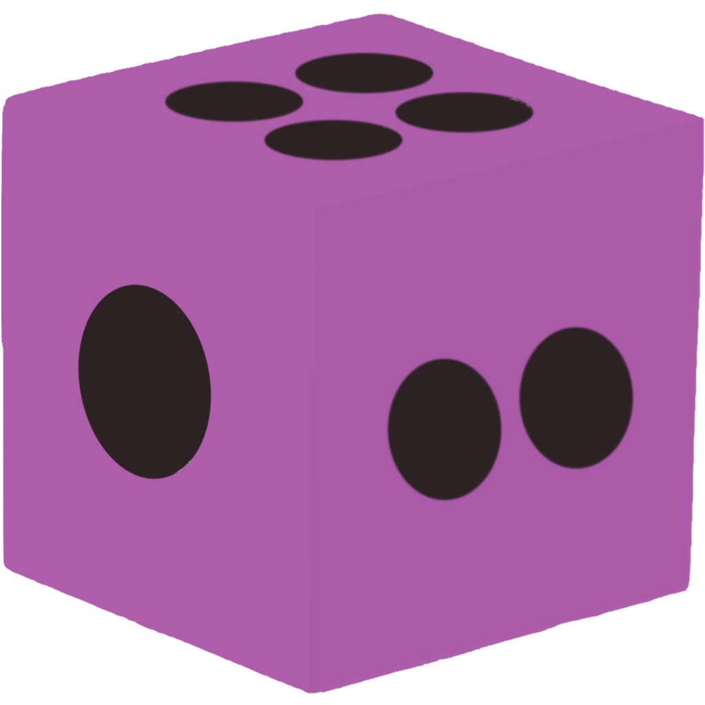 Violet Foam Dice 2 1/2 in