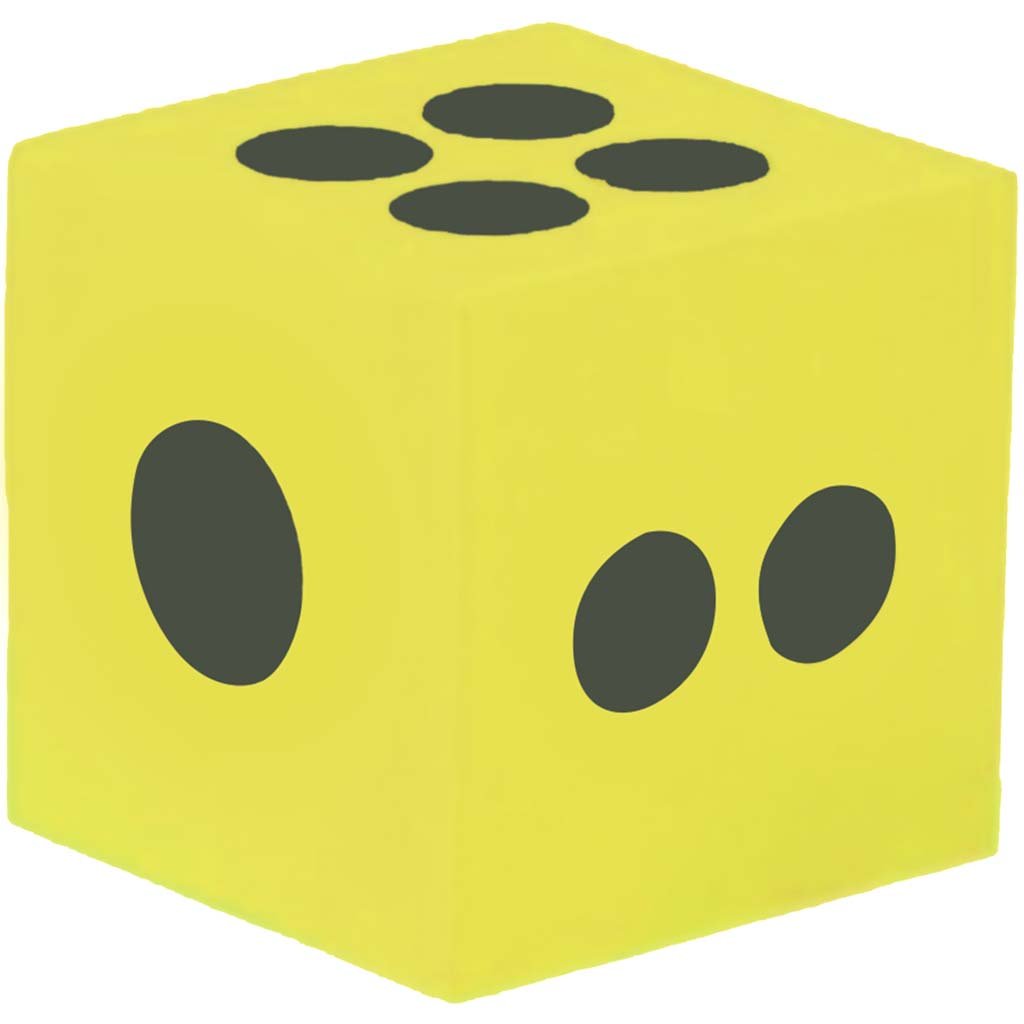 Yellow Foam Dice 2 1/2 in