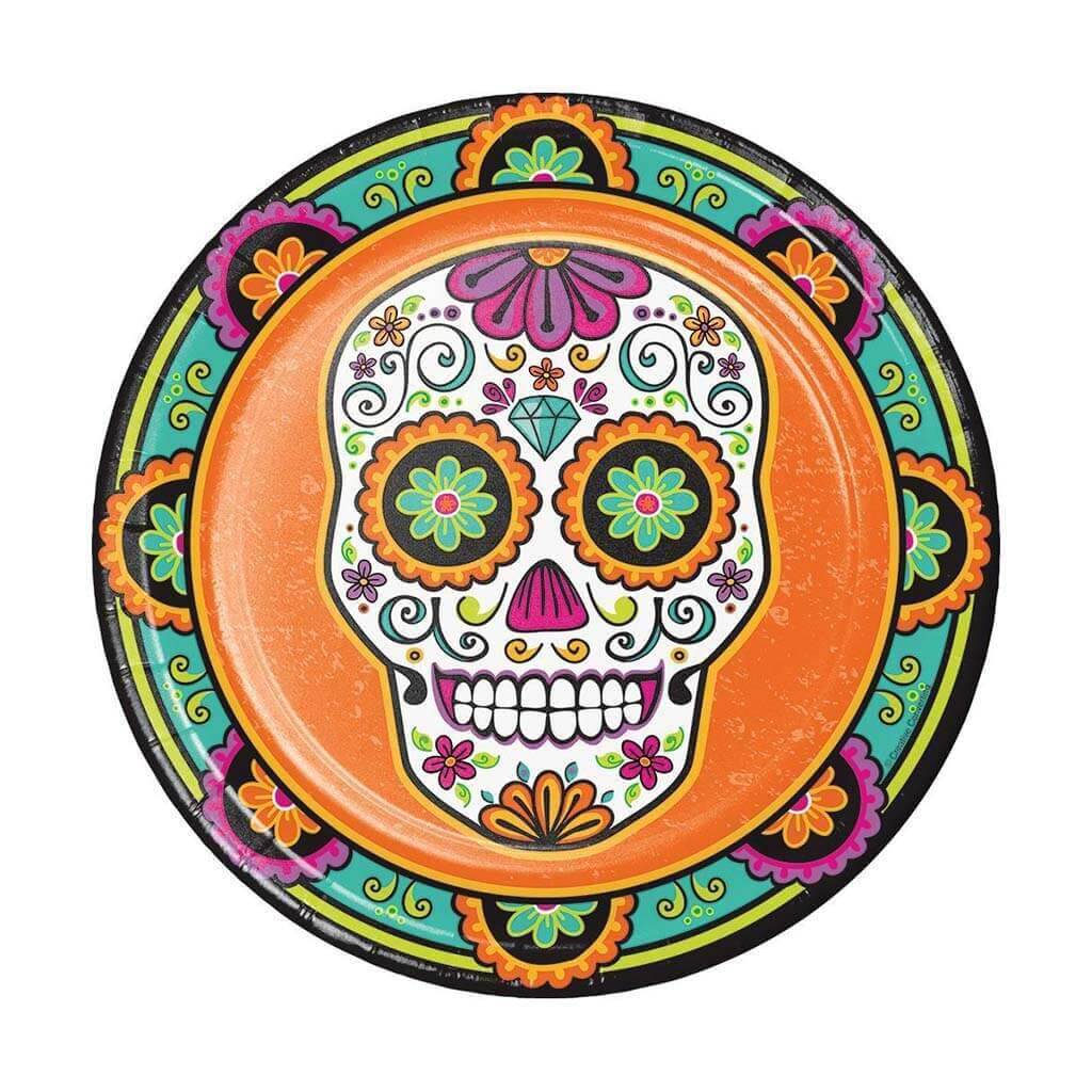 Dia De Los Muertos Dinner Plate 9in 8ct