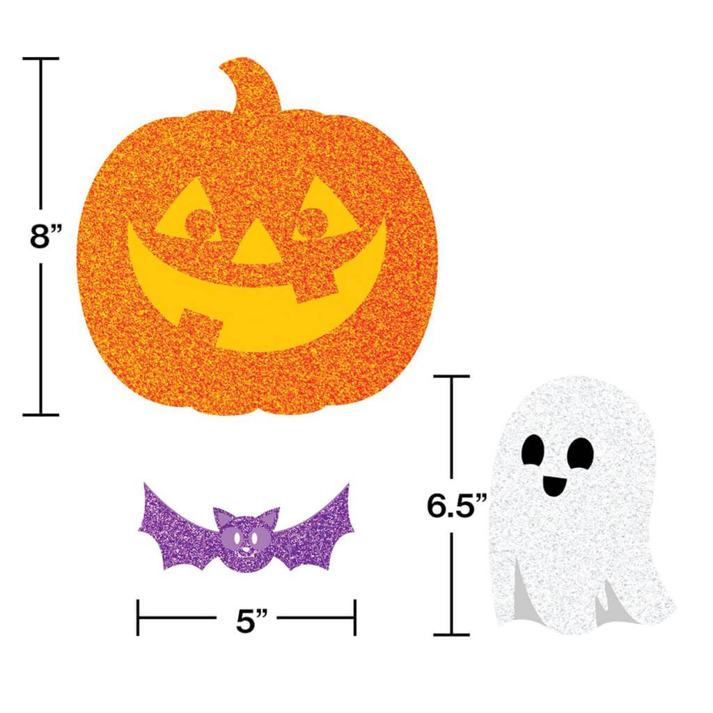 Glitter Halloween Icon Cutouts Assorted 12ct