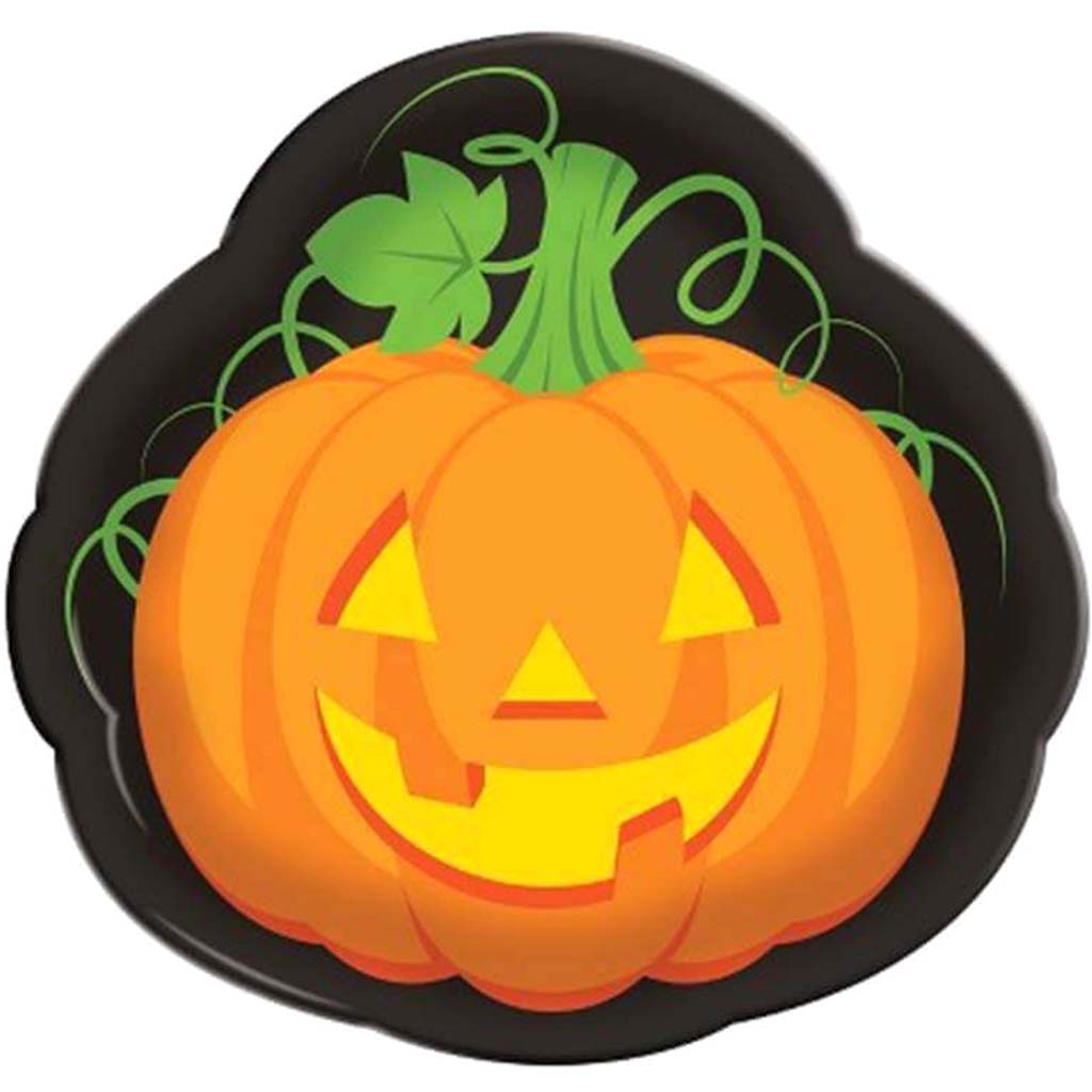 Halloween Pumpkin Face Tray 14in