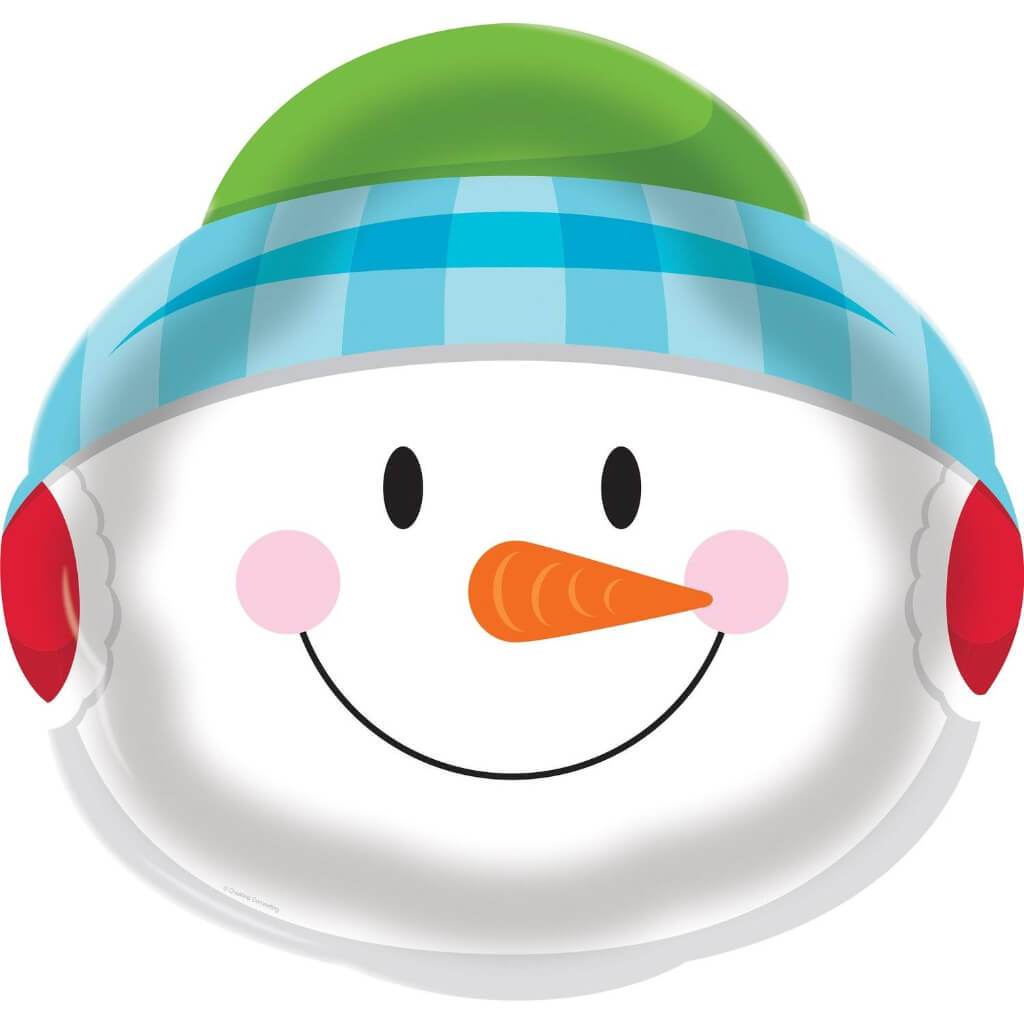 Plastic Tray 14in, Snowman 