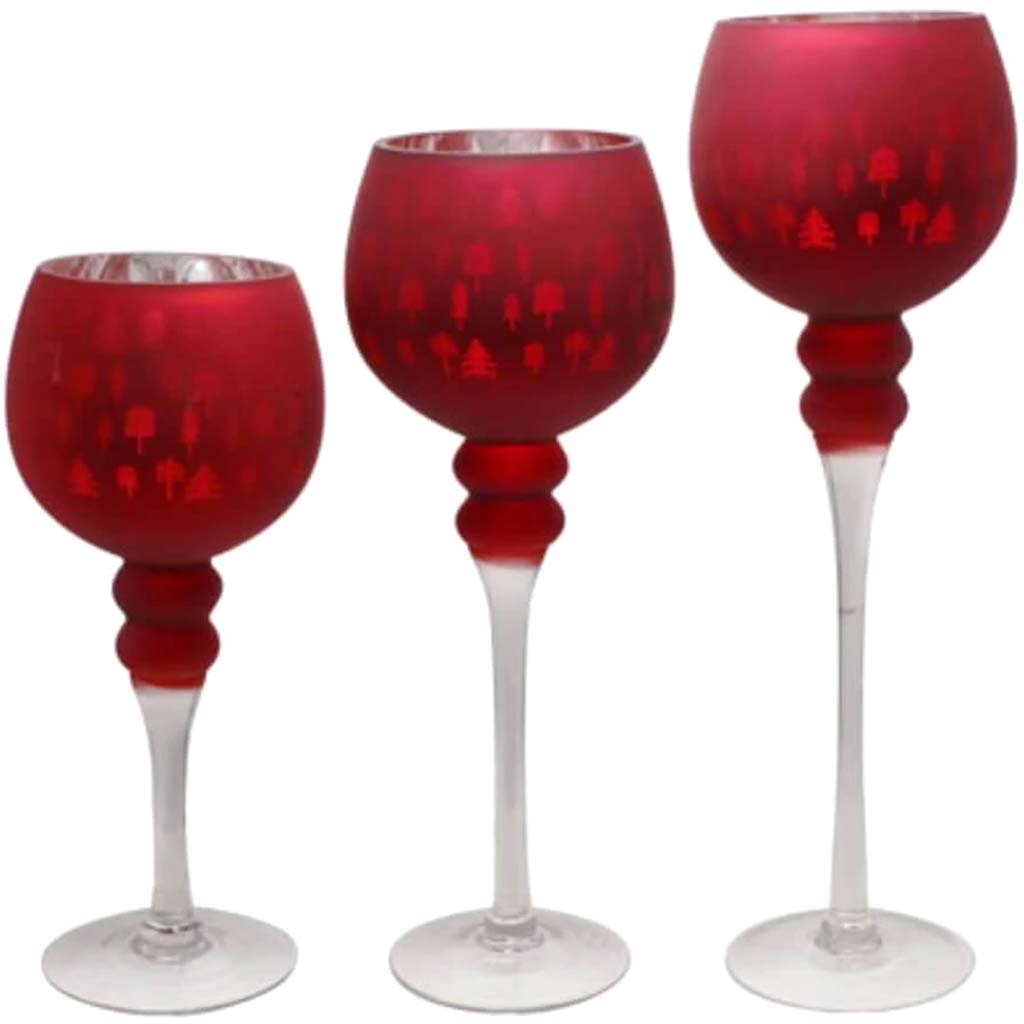 Glass Accessory Set of 3 H:12in/15.5in/19.5in D:5in 