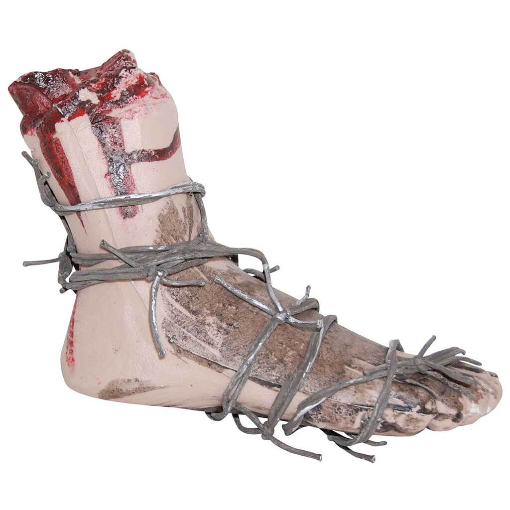 Bloody Plastic Foot with Barbed Wire