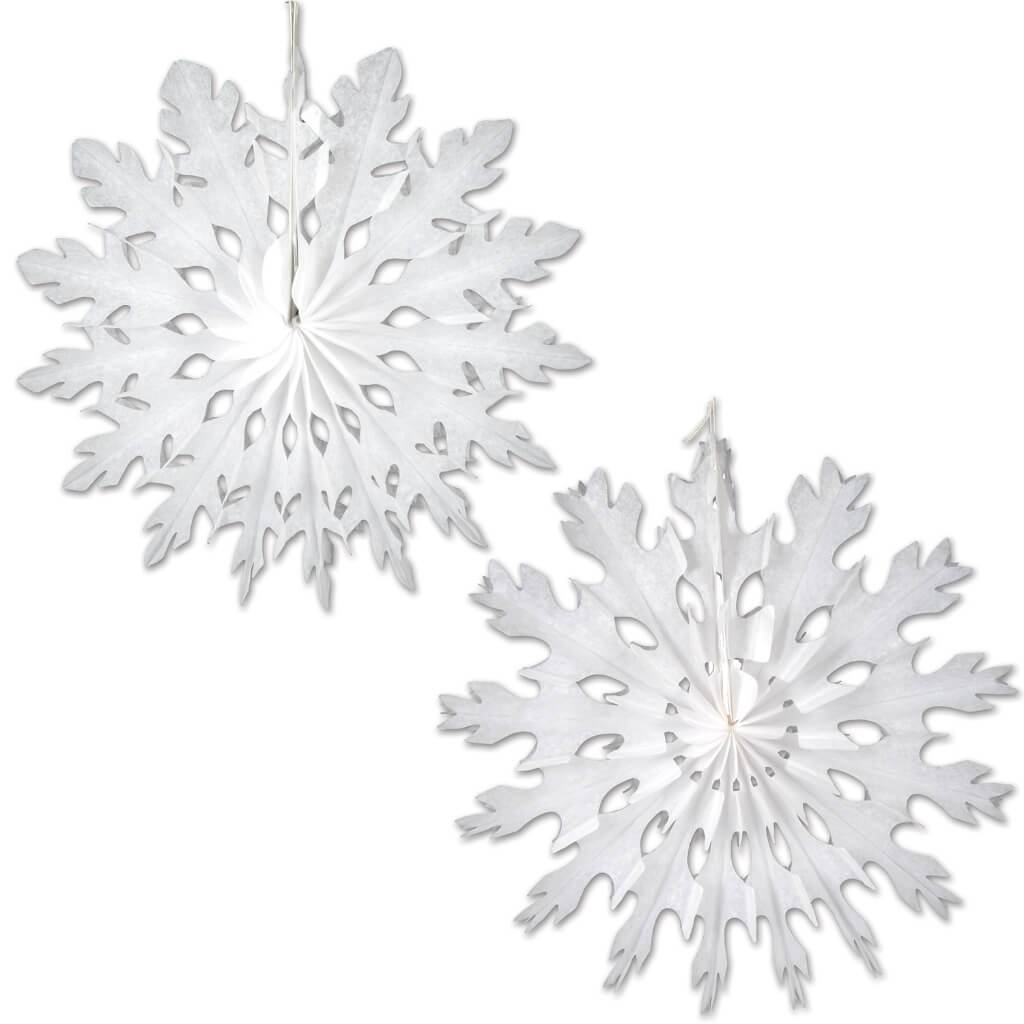White Tissue Snowflakes Assorted Designs 
