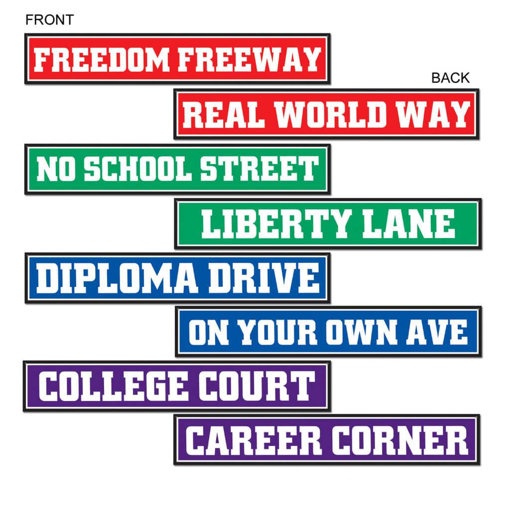 Graduation Street Sign Cutouts 4in X  24in