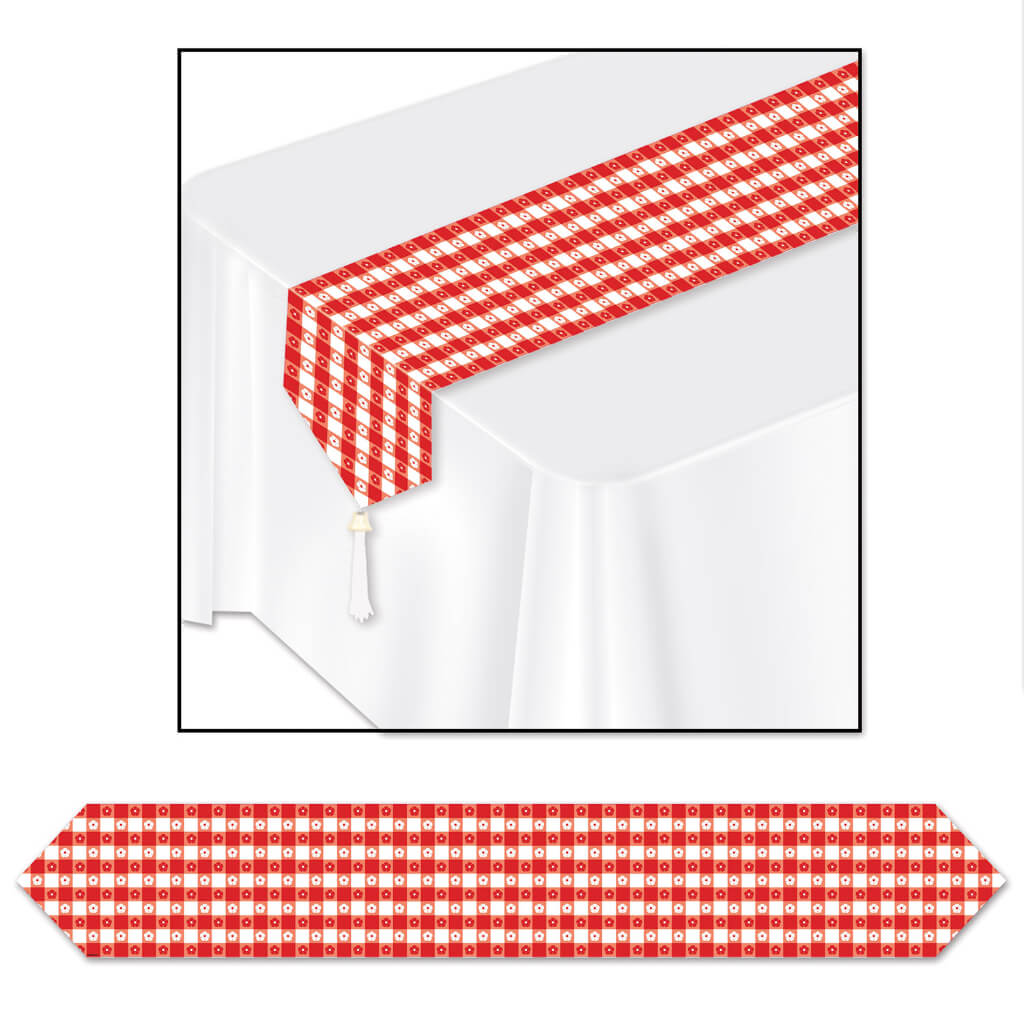 Printed Gingham Table Runner 11in X 6in