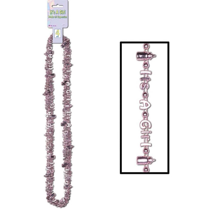 It's A Girl Beads of Necklace, 36in