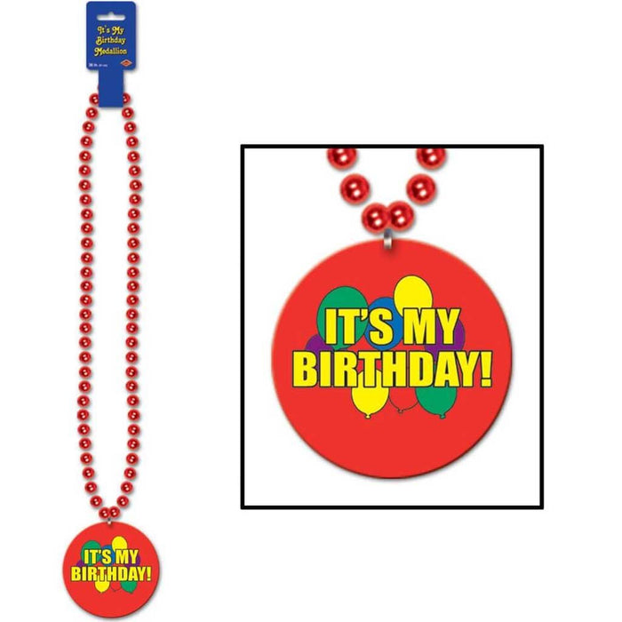 Beads w/It's My Birthday! Medallion 36in