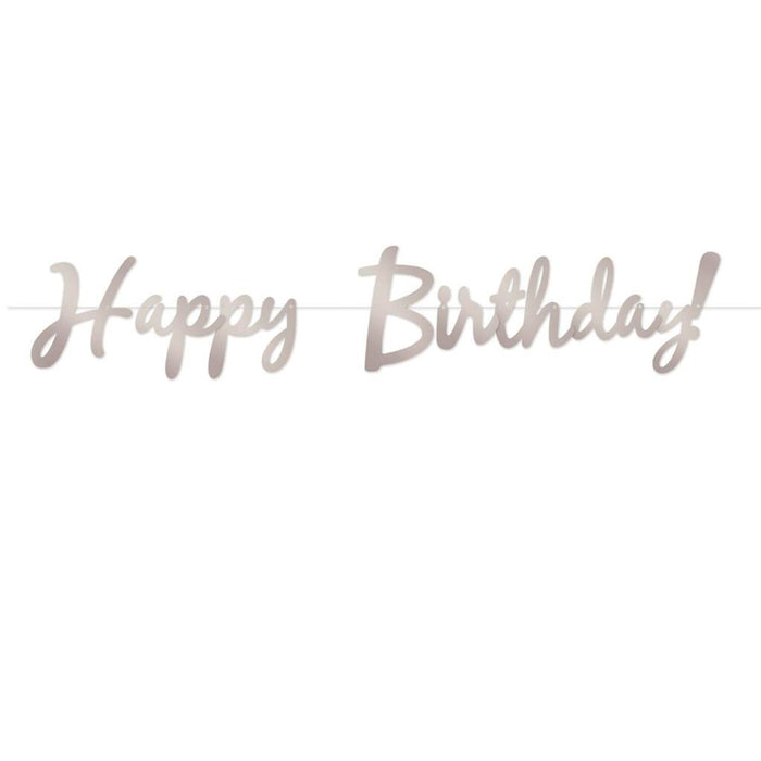 Happy Birthday Silver Foil Streamer