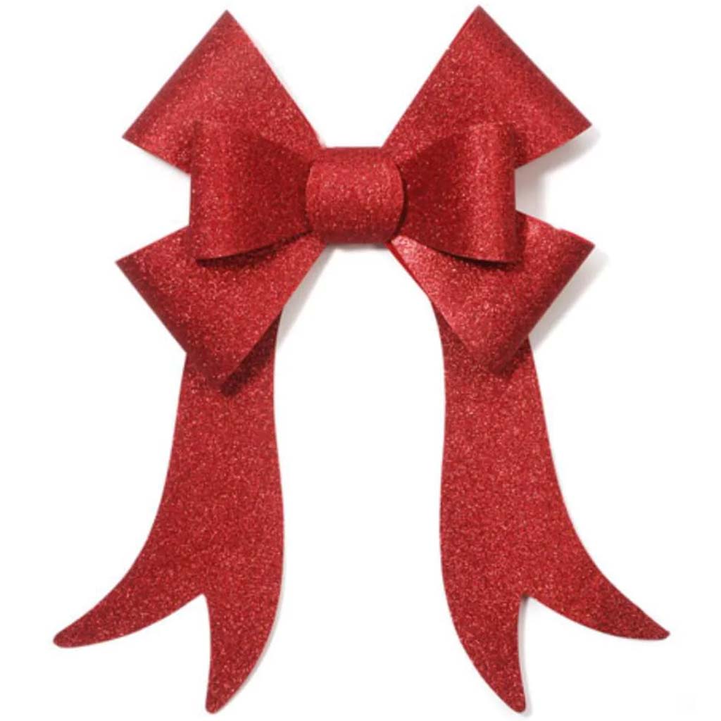 Glitter Bow Pvc Red 12in Wide x 17in Long