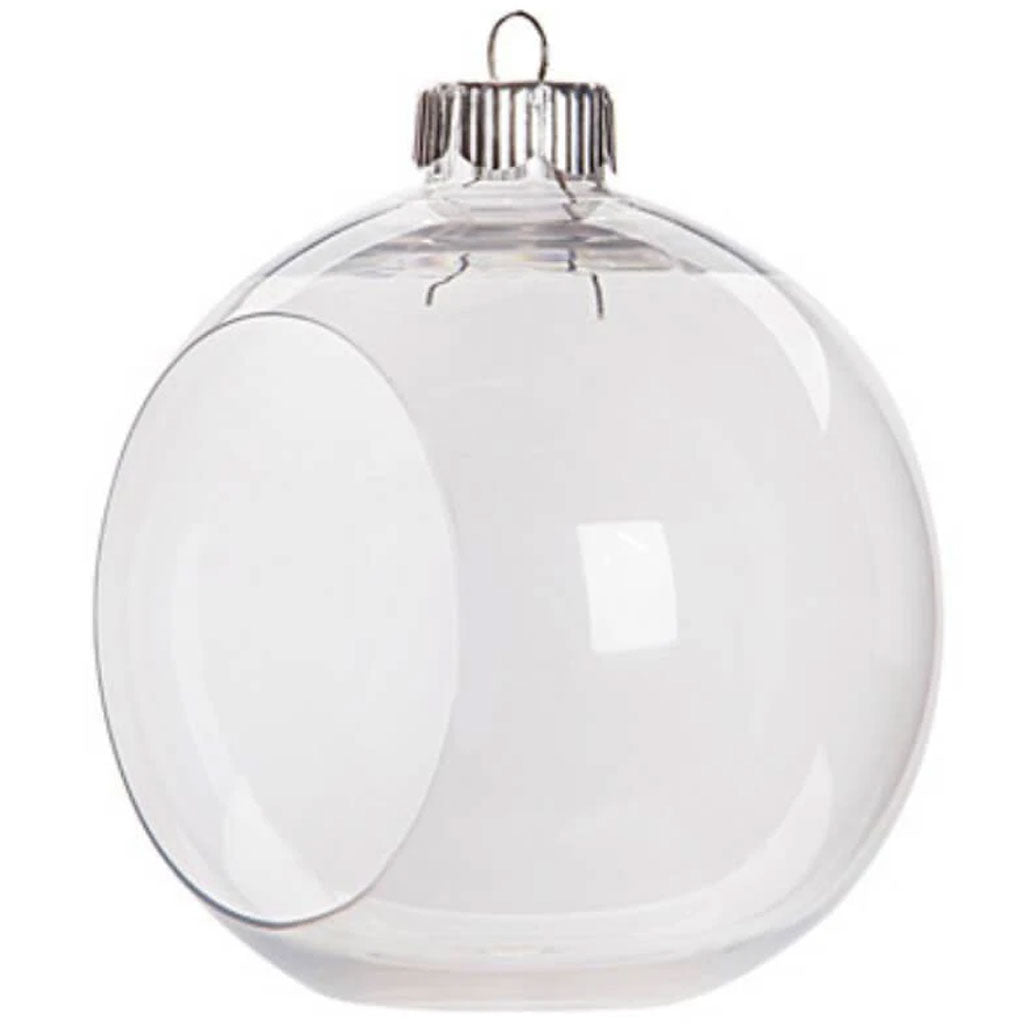 Plastic Fillable Ball Ornament Clear 3.26 inches