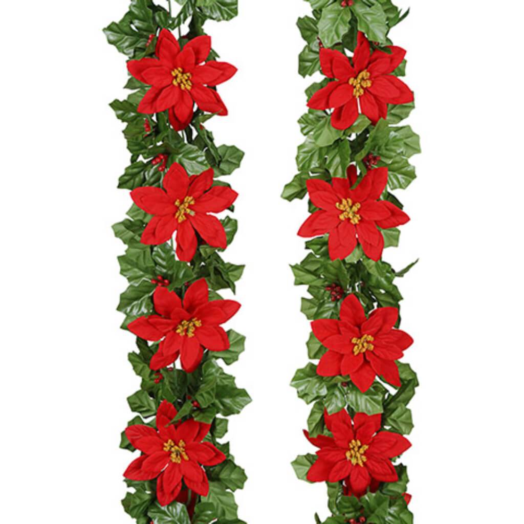 Poinsettia Velvet Garland 