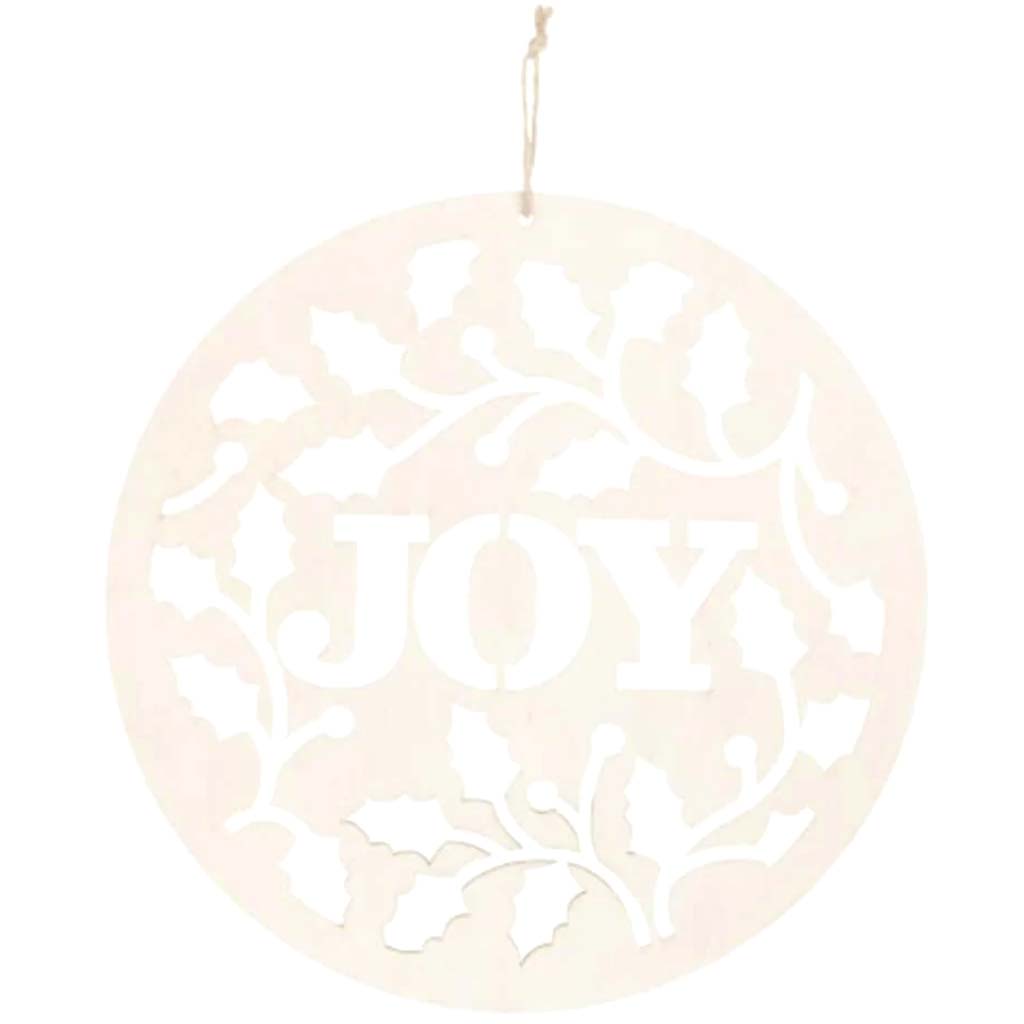 Unfinished Wood Joy Ornament 