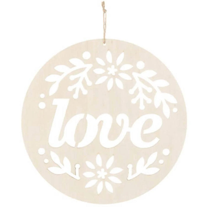 Unfinished Wood Love Ornament