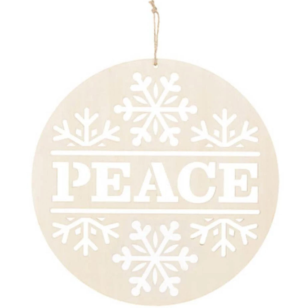 Unfinished Wood Peace Ornament