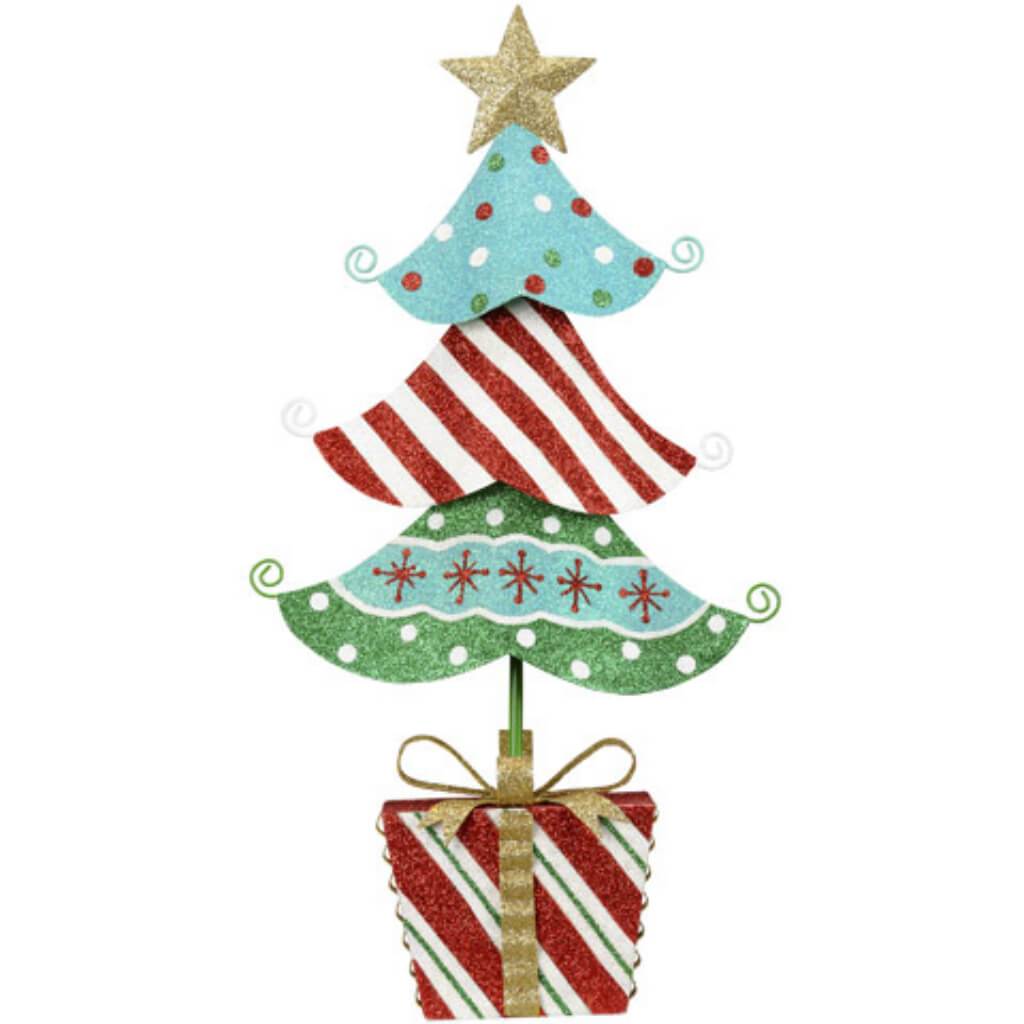 Tt Gift Glitter Tree Metal Mdf 