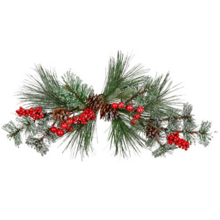 Iced Pine Swag with Berries & Pinecones