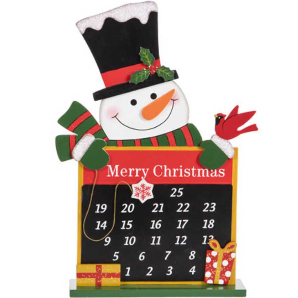 Snowman Advent Canlendar 14 Inch Mdf 