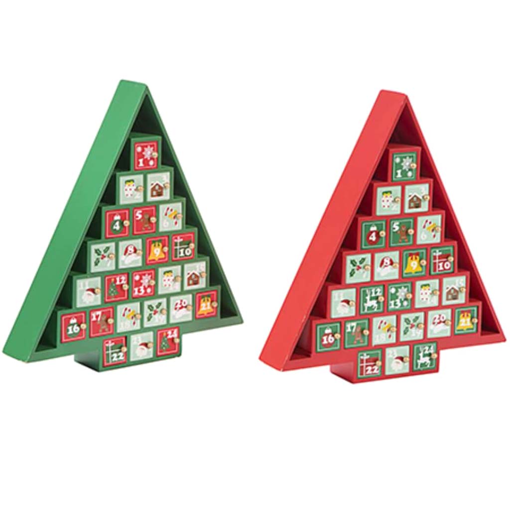 Christmas Tree Advent Calendar X 2 Styles 14 Inch Mdf 