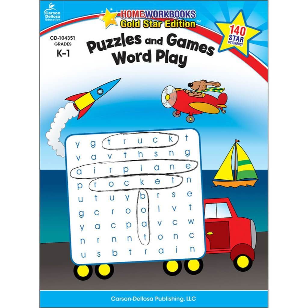 Puzzles &amp; Games Word Play Activity Book Grade K-1 