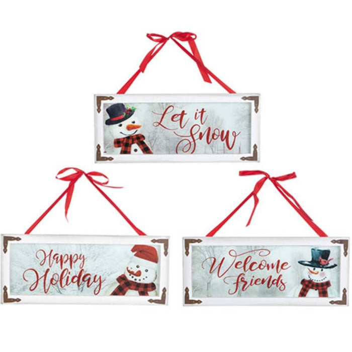 Welcome Friends Snowman Wall Frame 